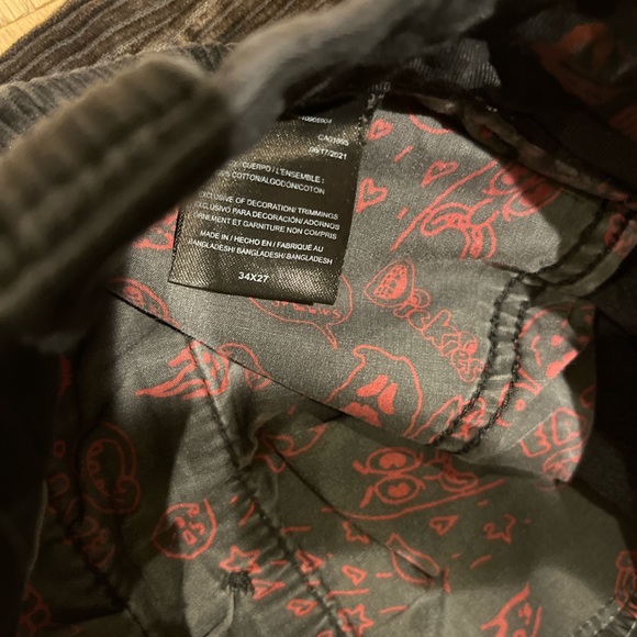 Black corduroy dickies double knee skateboarding pants - Picture 4 of 6